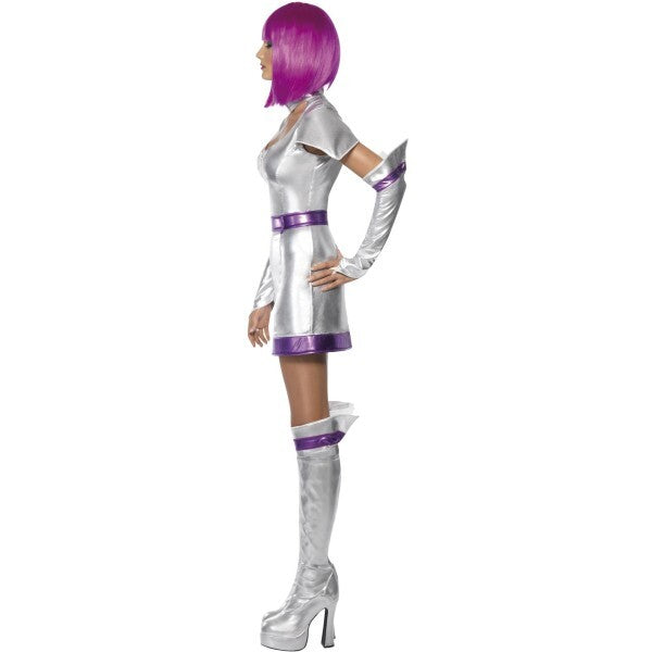 Fever Space Cadet costume in silver metallic finish, UK version