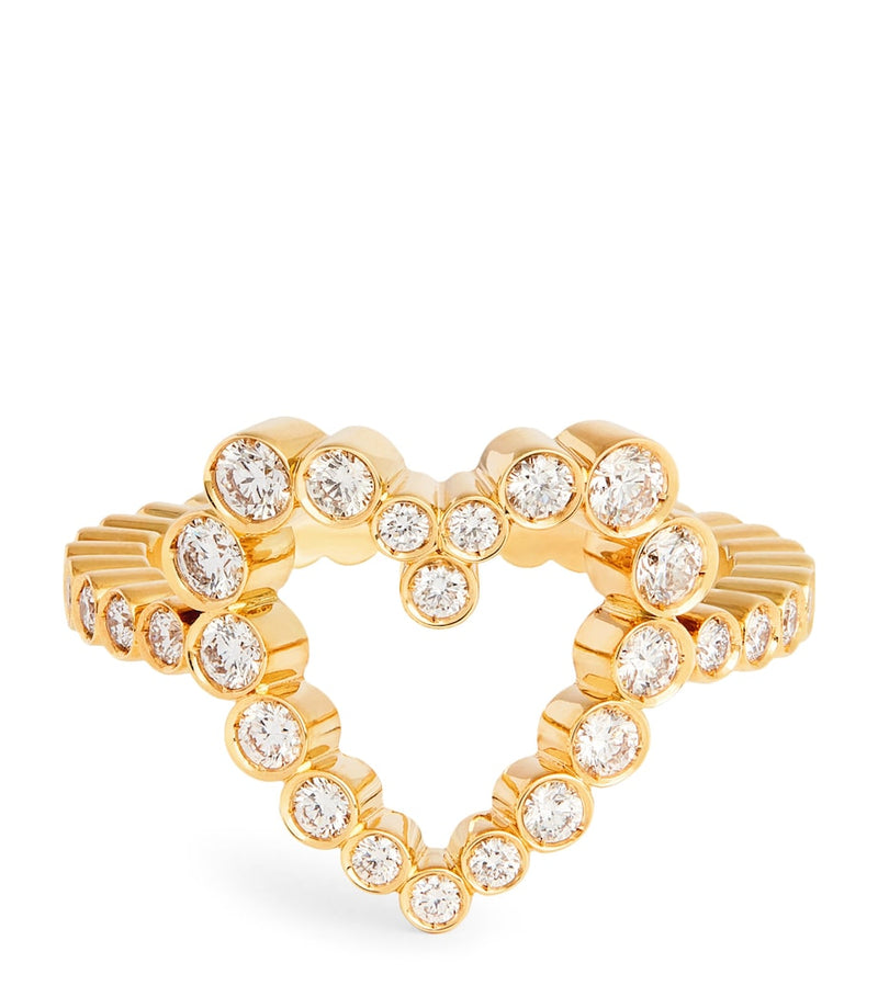 Sophie Bille Brahe yellow gold diamond heart ring - British product