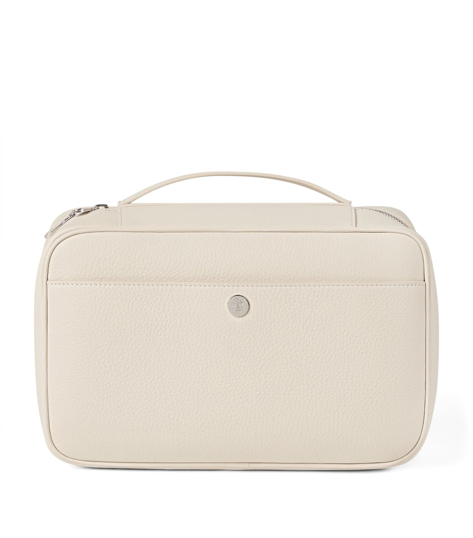 Brunello Cucinelli leather travel beauty case, imported from the UK