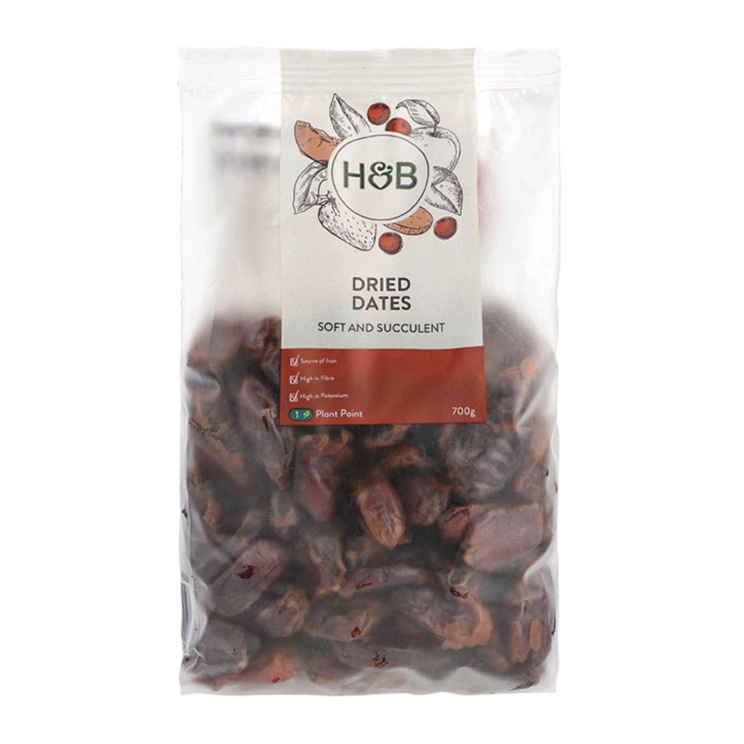 Holland & Barrett Dried Dates 700g bag, UK version
