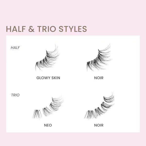 Kiss The New Natural Half Lash Strips 01, UK version kit