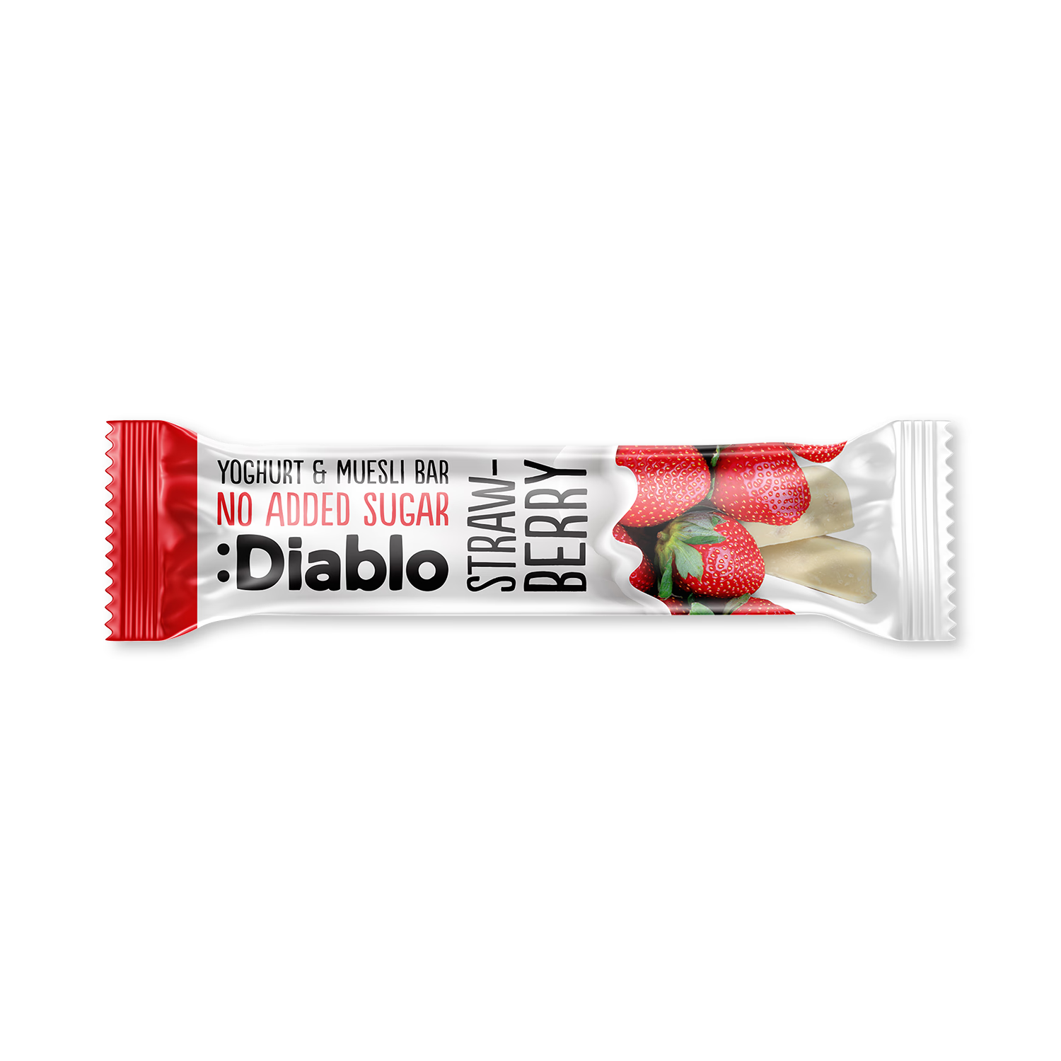 Diablo yoghurt coated muesli bar strawberry 30g, imported from the UK
