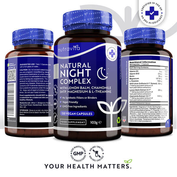 Nutravita Sleep Complex, Chamomile & Magnesium-120Vegan Caps