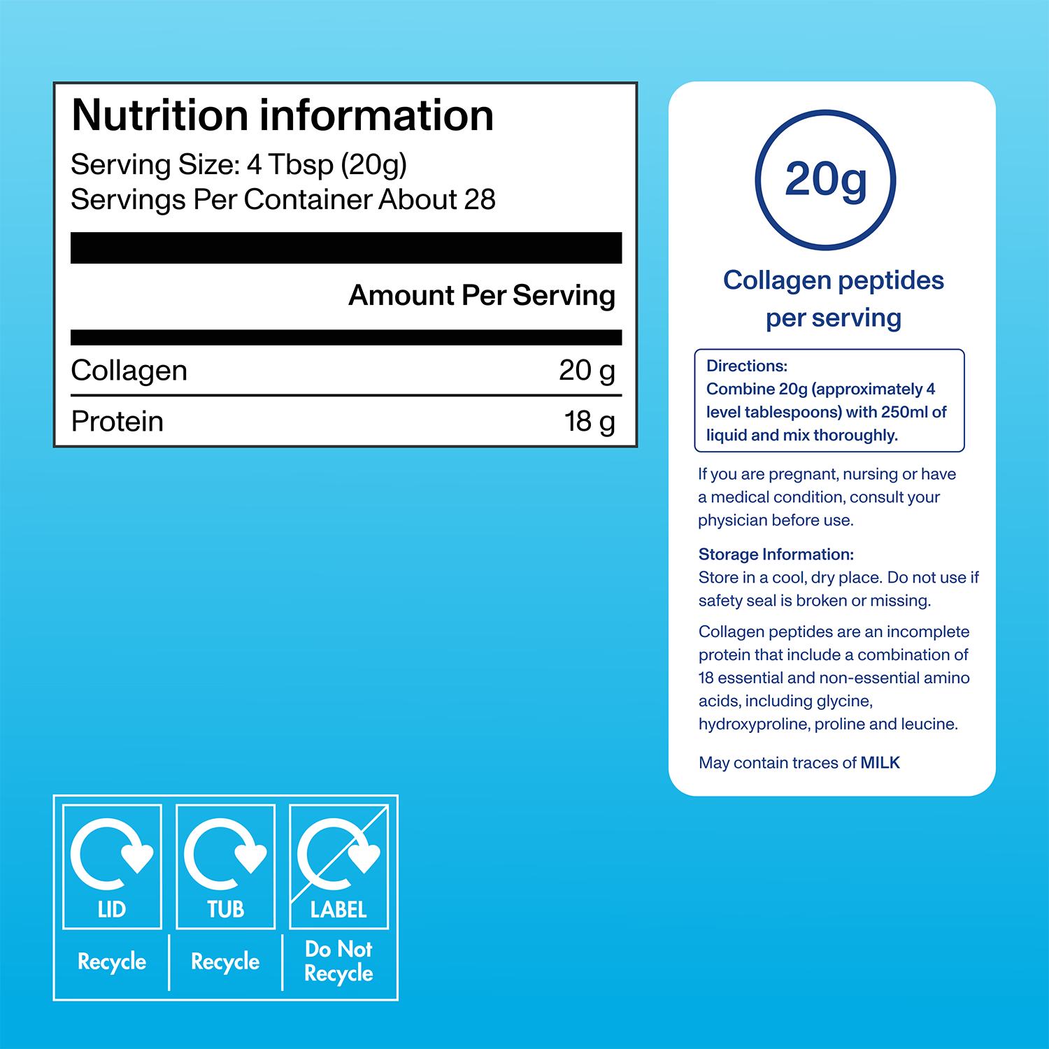 Vital Proteins Collagen Peptides Unflavoured Powder 567g (British brand)