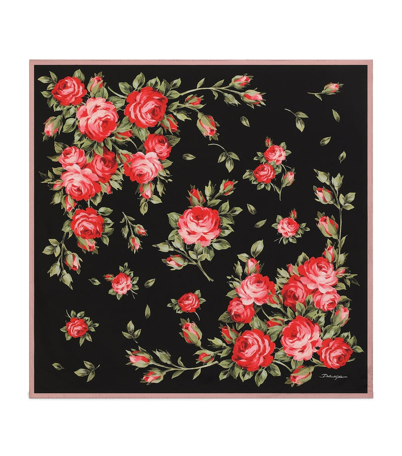 Dolce&Gabbana silk floral scarf 90x90cm (British brand)