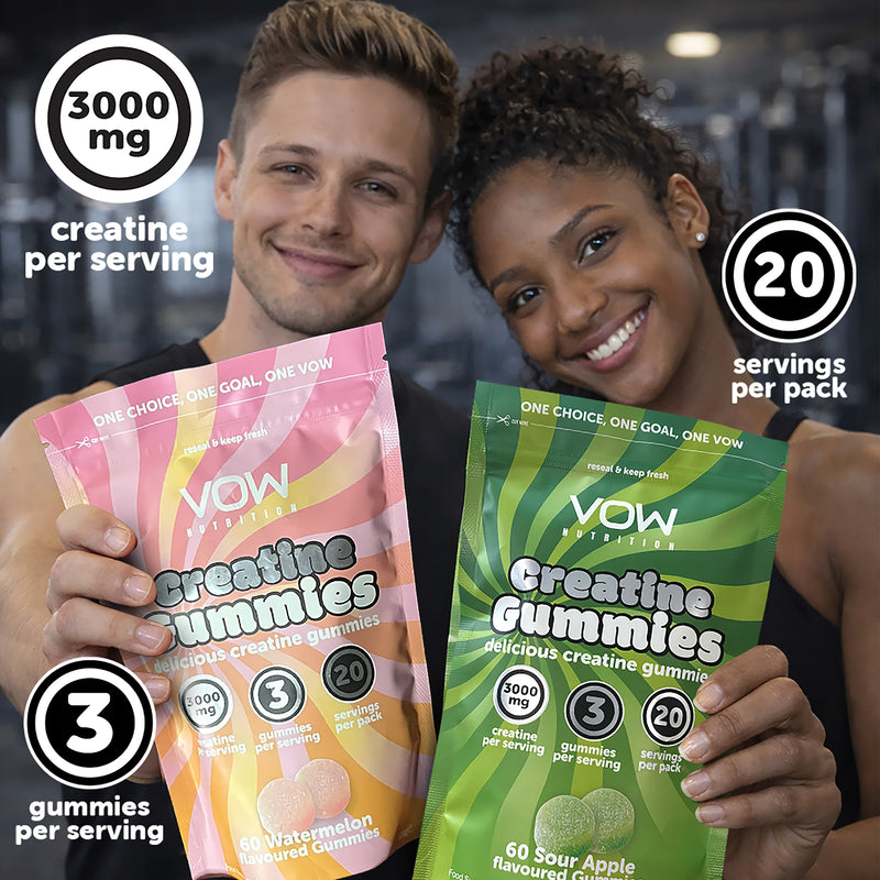 VOW Nutrition creatine gummies watermelon 60 gummies, imported from the UK