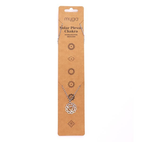 Myga Solar Plexus chakra necklace stainless steel, imported from the UK