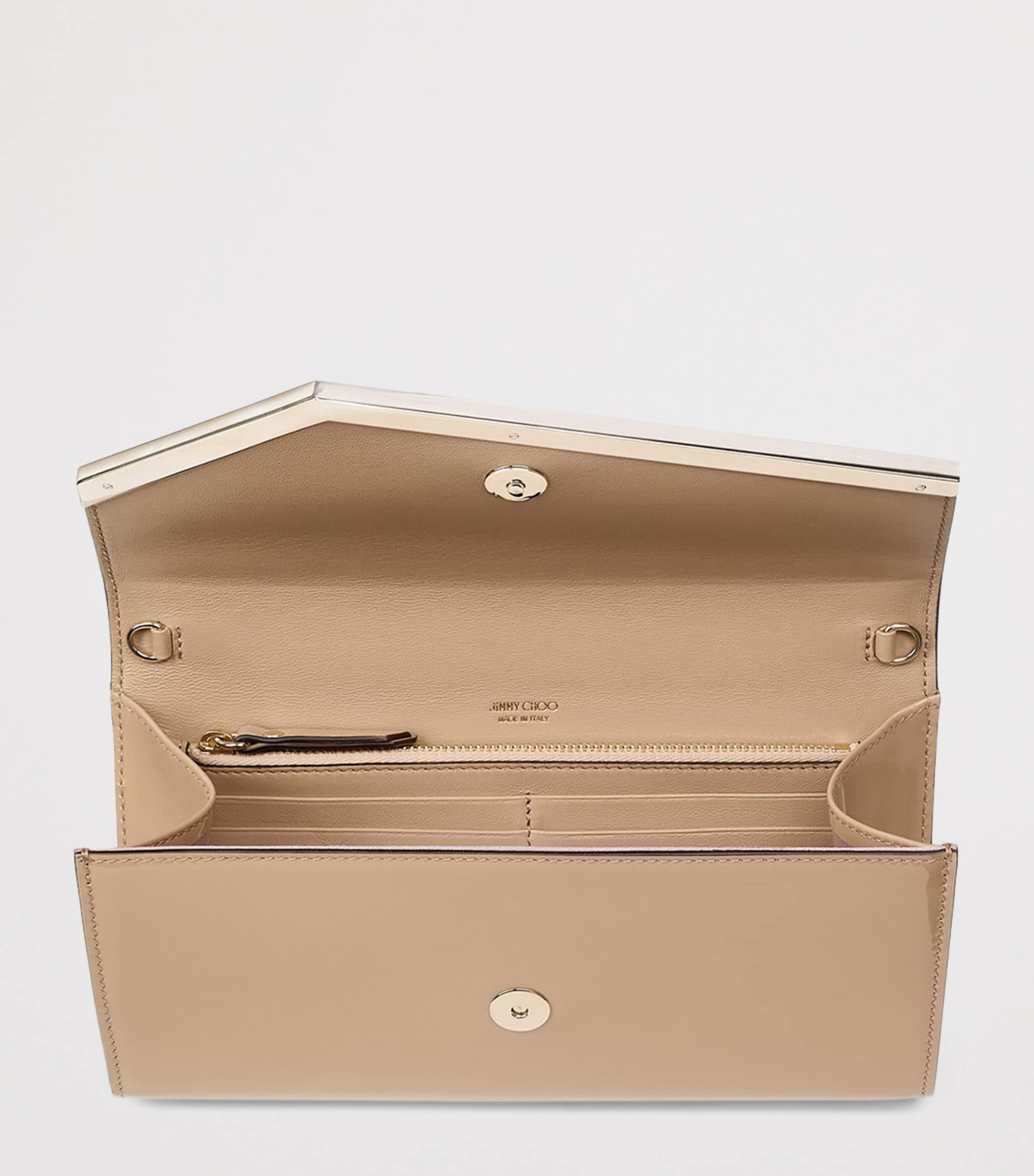 Jimmy Choo Emmie patent leather clutch bag, UK version