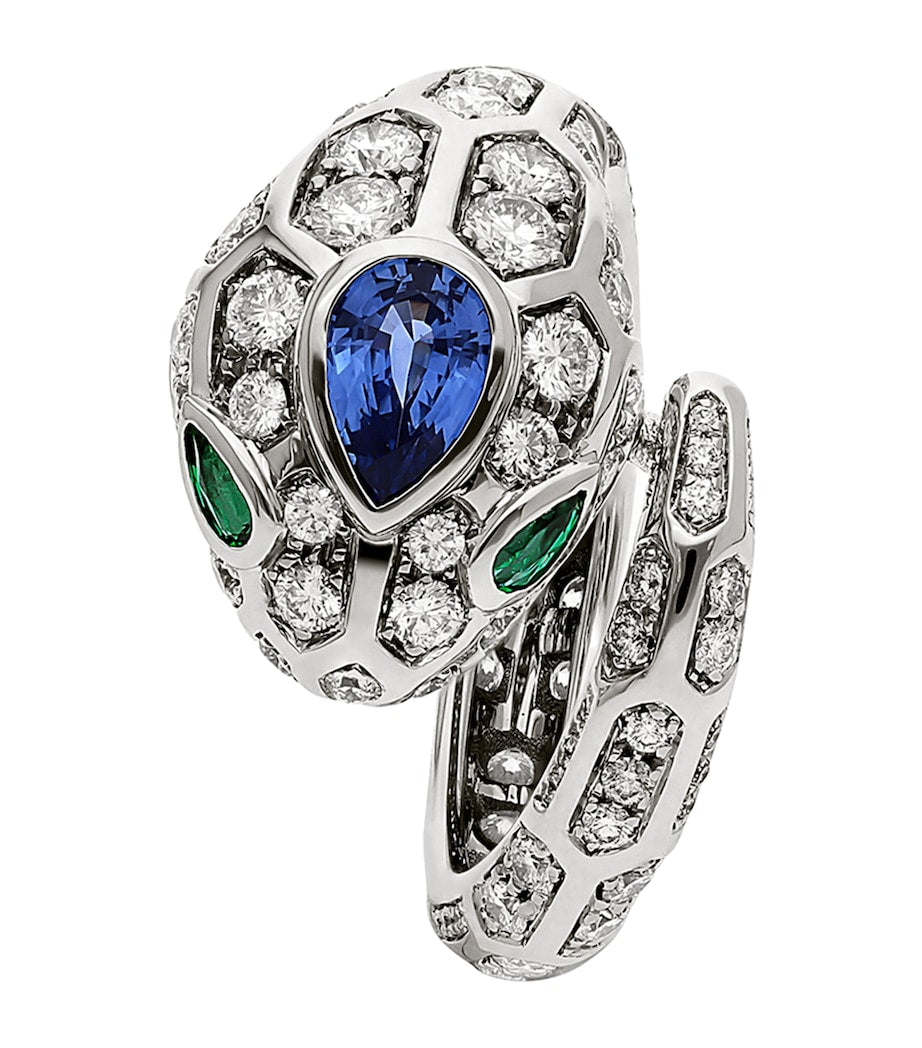Bvlgari white gold diamond Serpenti ring, imported from the UK