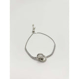 SVNX double ring diamante bracelet silver stainless steel (British brand)