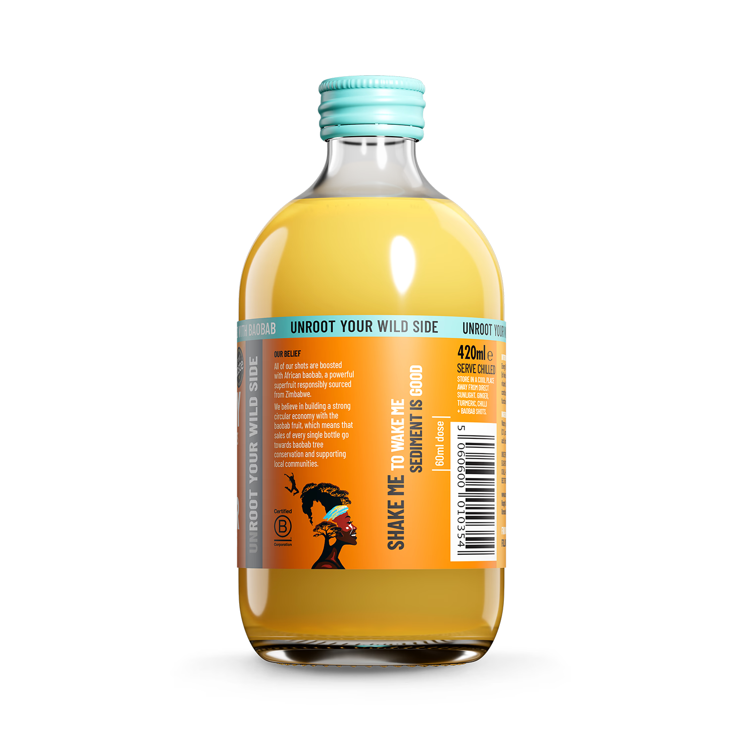 UNROOTED Mighty Ginger Chilli Baobab shot 420ml, imported from the UK