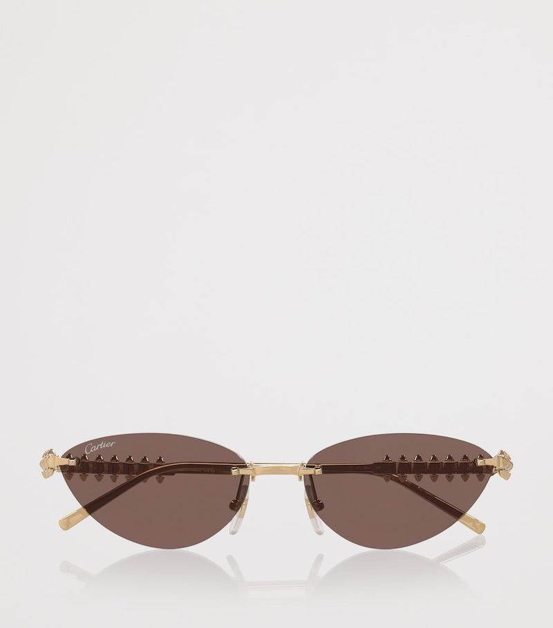 Cartier cat-eye sunglasses with gold-tone metal frames - British product