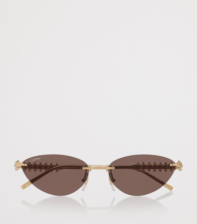Cartier cat-eye sunglasses with gold-tone metal frames - British product