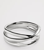 Monica Vinader Nura crossover ring sterling silver, UK version
