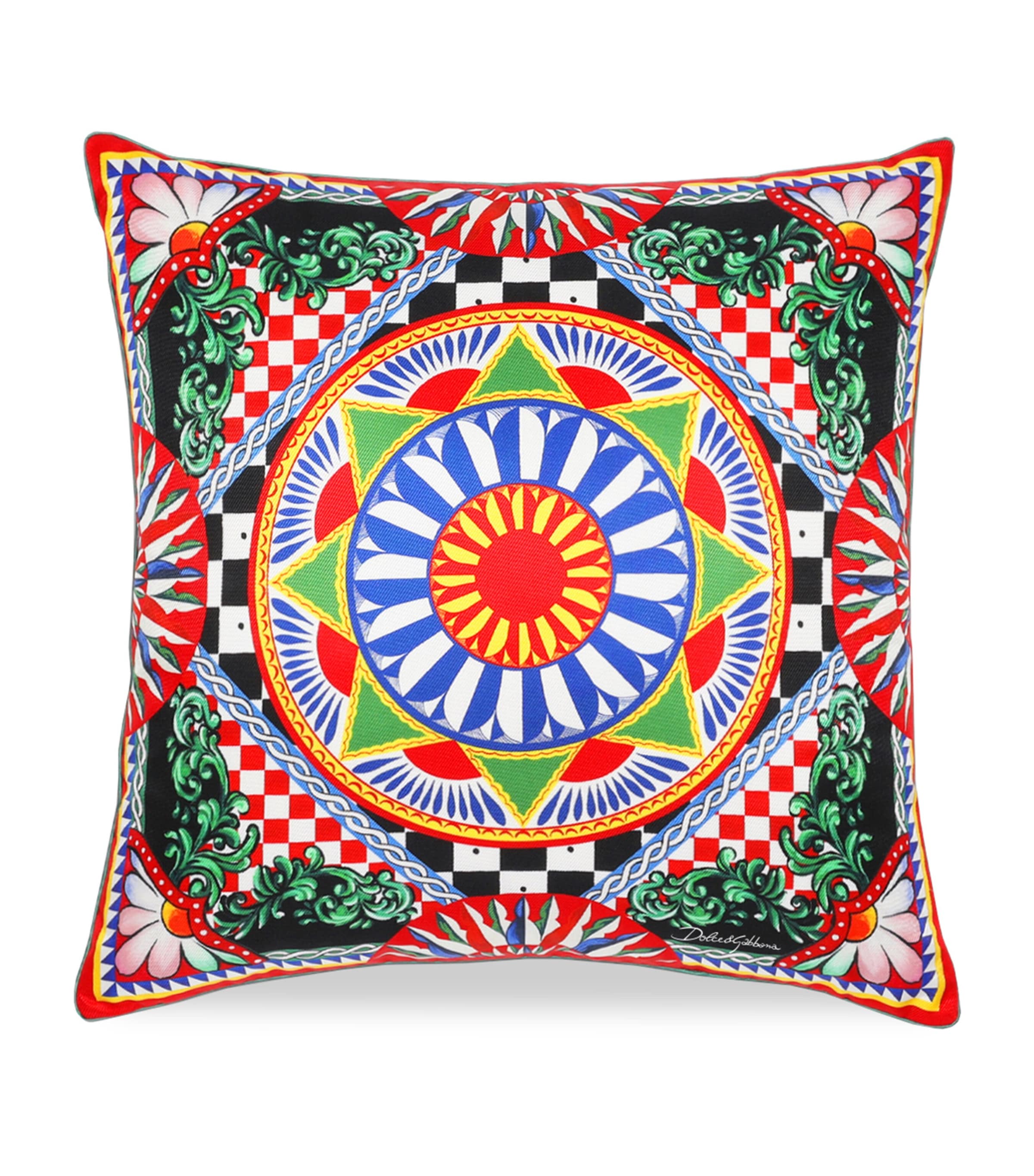 Dolce&Gabbana silk Carretto square cushion 45cm x 45cm - British product