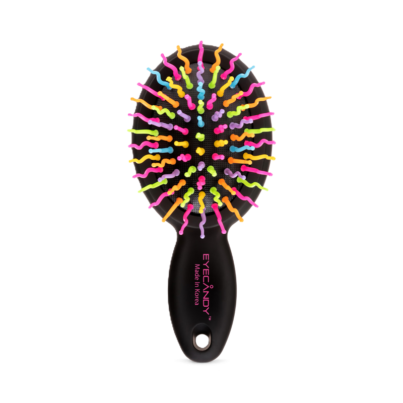 EYECANDY mini hairbrush black with mirror, UK version