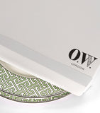 O.W. London geometric maze pattern dessert plates, set of two, 21cm diameter, imported from the UK