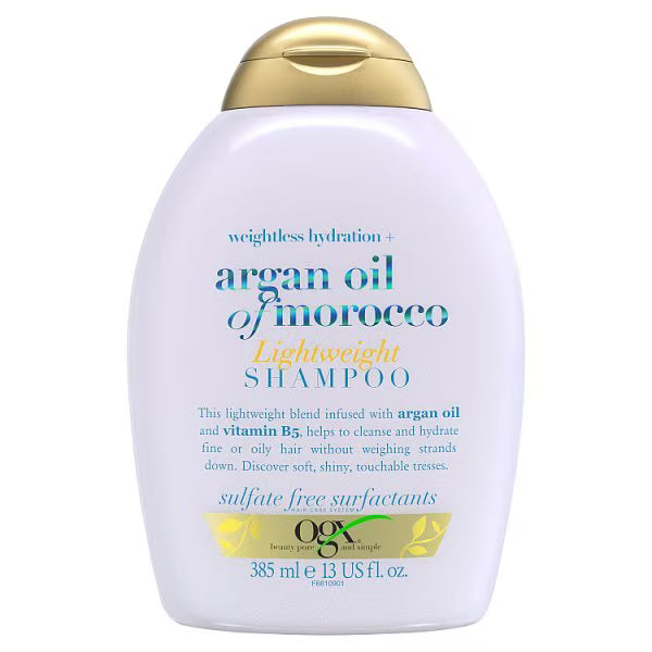 OGX Argan Light Shampoo 385ml, imported from the UK