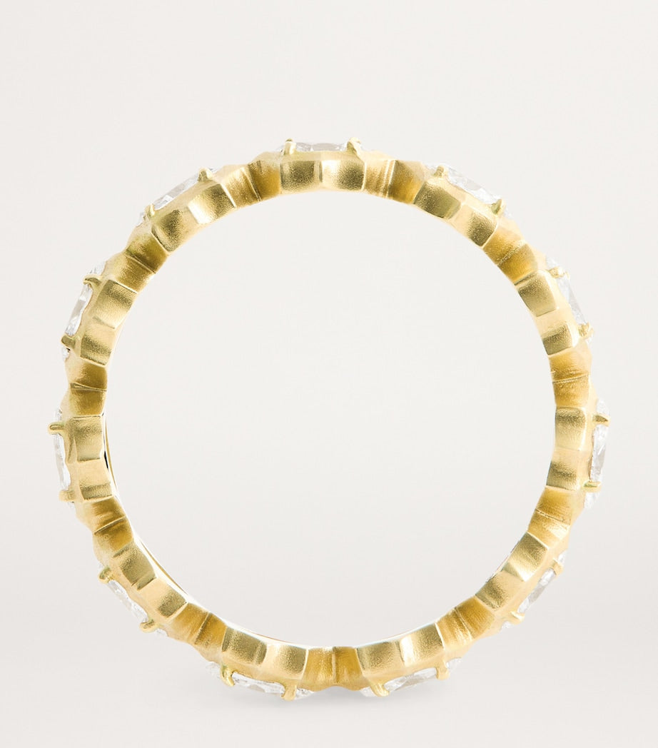 Jade Trau eternity ring large yellow gold diamond - British product