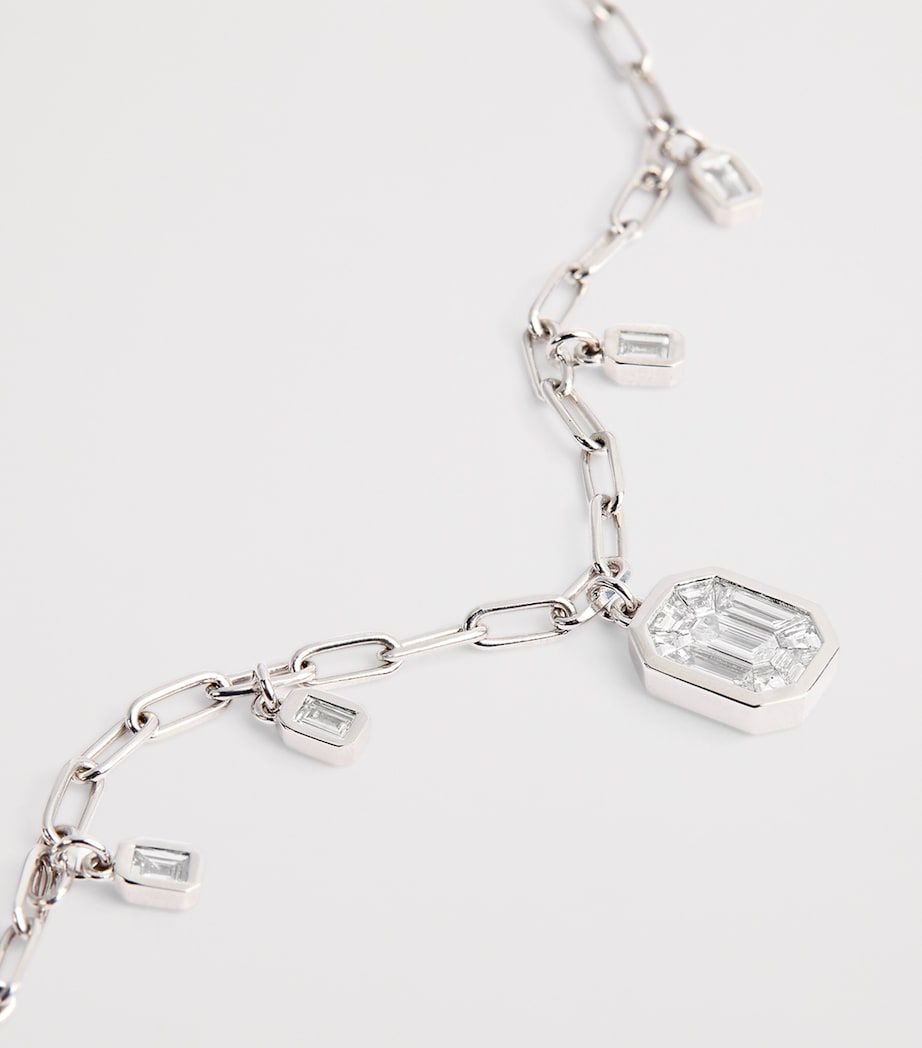 SHAY white gold diamond illusion necklace - British product