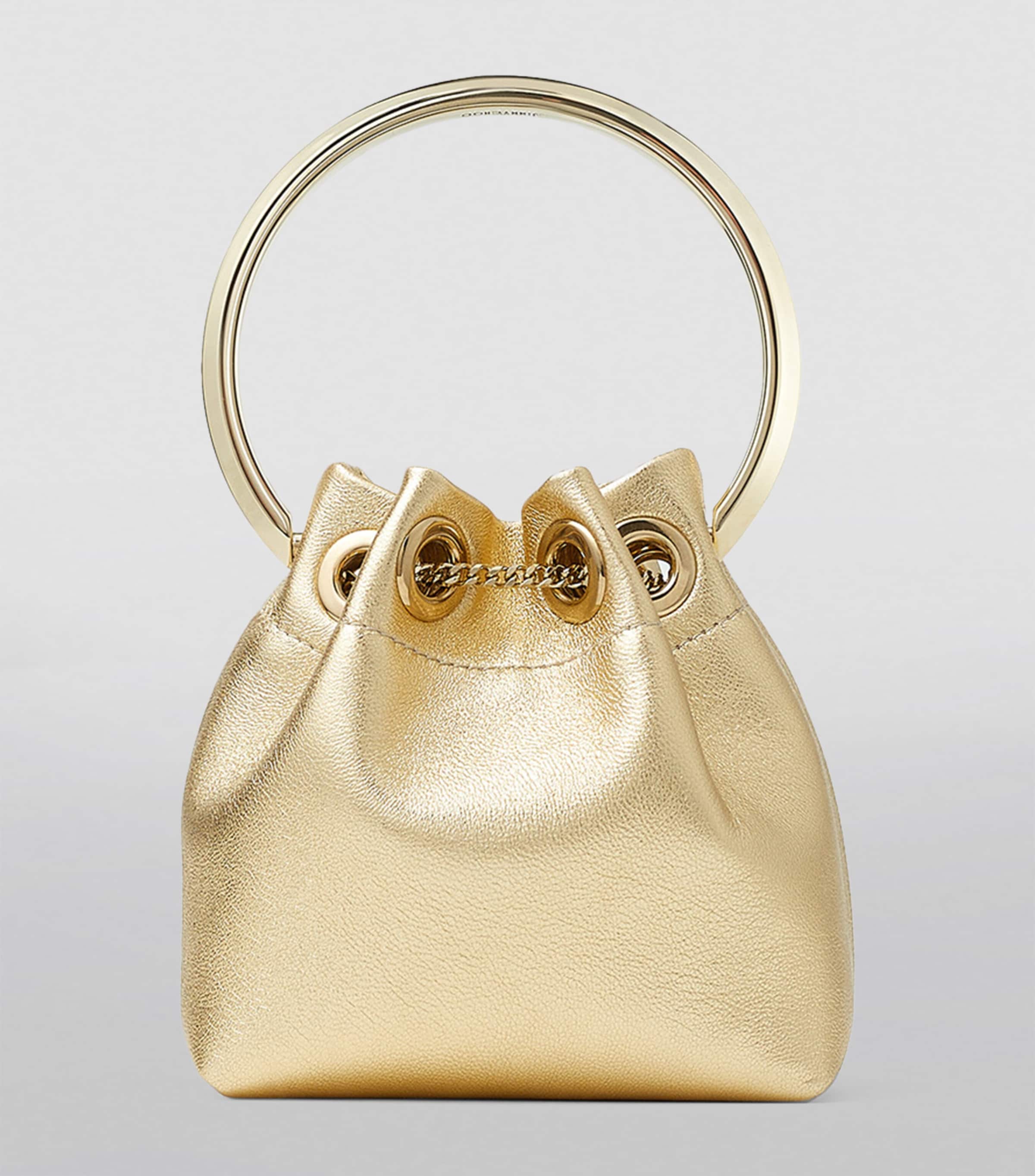 Jimmy Choo Micro Bon Bon top-handle bag metallic leather (British brand)