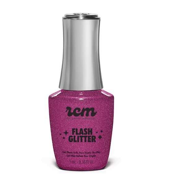 RCM Flash Glitter Very Berry UV gel nail polish 9ml, UK version