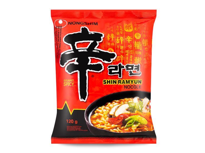 Nongshim Shin Ramyun spicy instant noodle packet - British product
