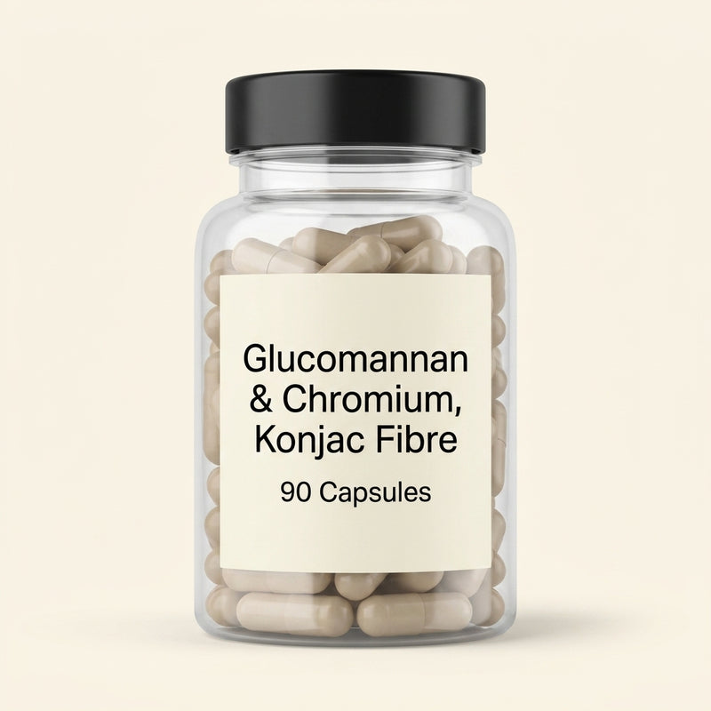Holland & Barrett glucomannan chromium supplement 90 capsules (British brand)