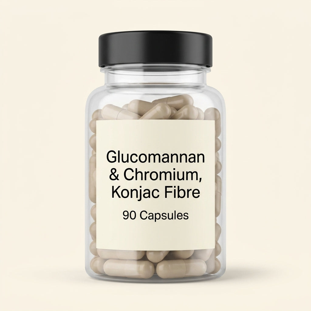 Holland & Barrett glucomannan chromium supplement 90 capsules (British brand)