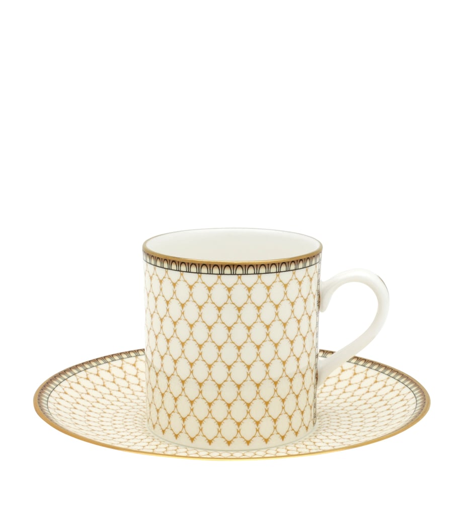 Halcyon Days Antler Trellis coffee cup and saucer (British brand)