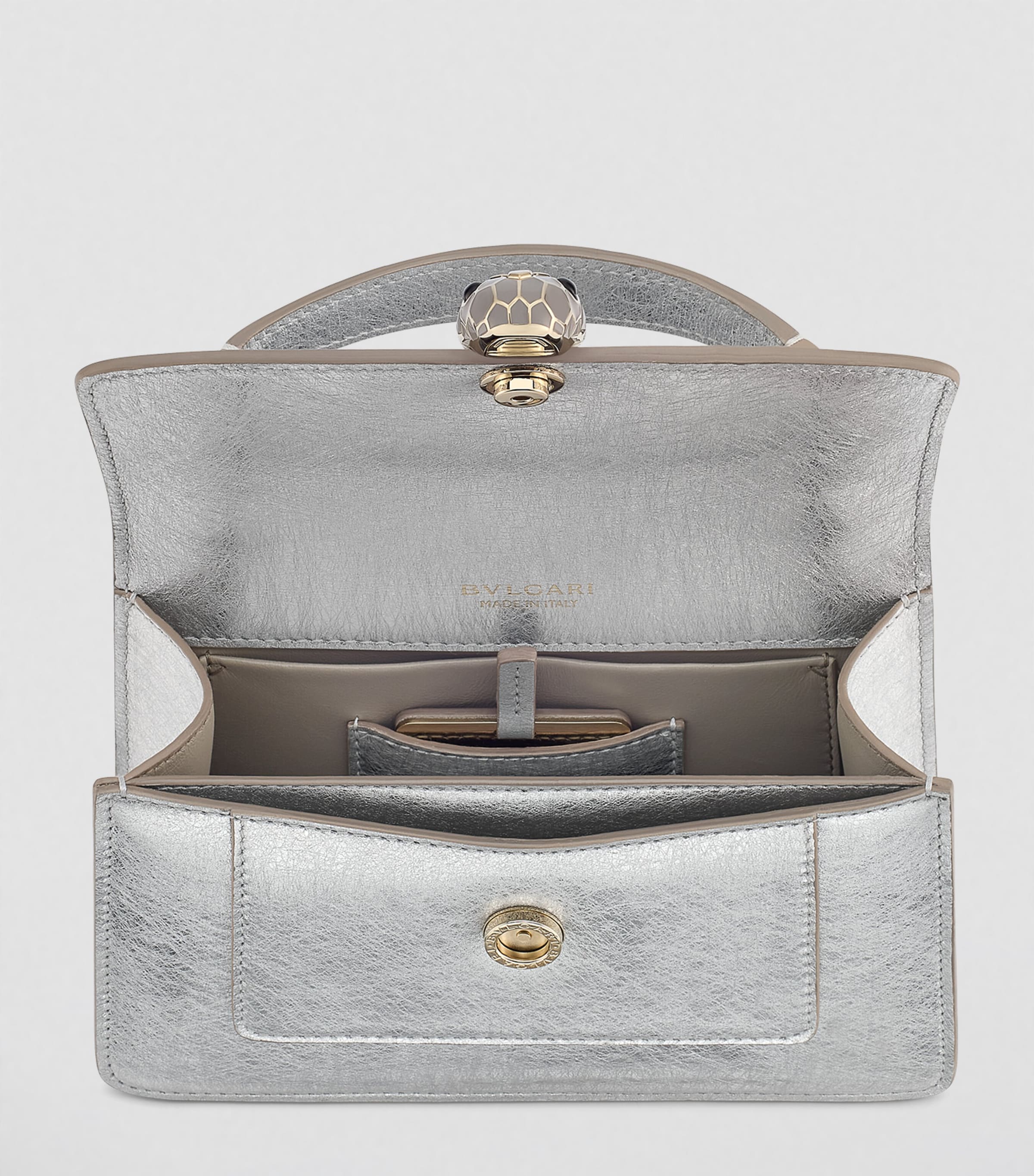 Bvlgari Serpenti Forever mini top-handle bag metallic, imported from the UK