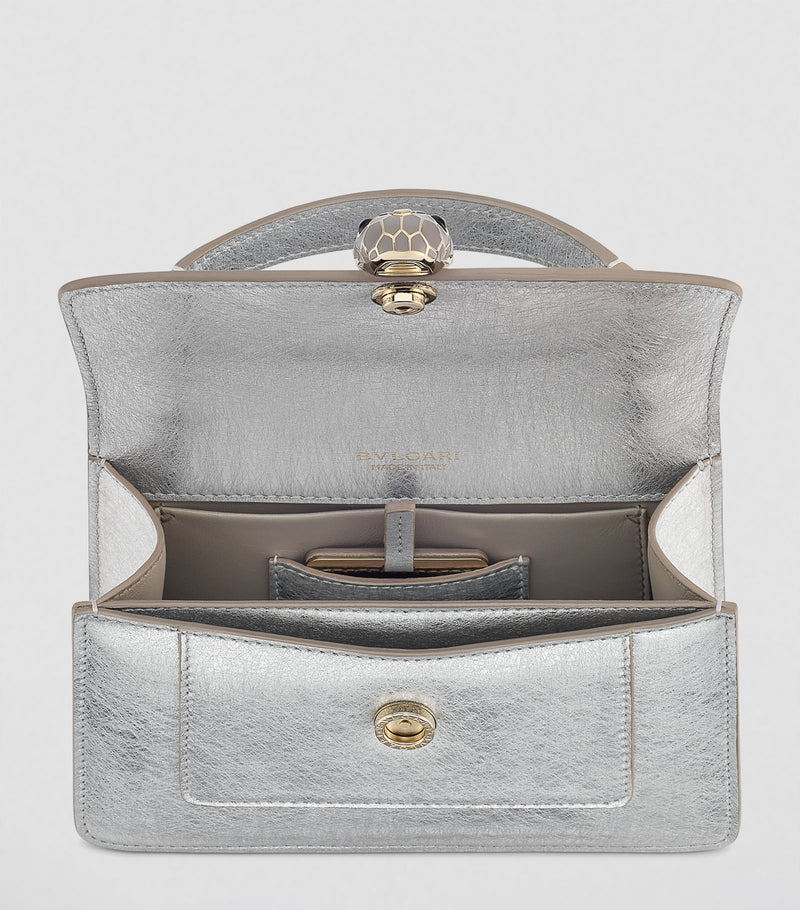 Bvlgari Serpenti Forever mini top-handle bag metallic, imported from the UK