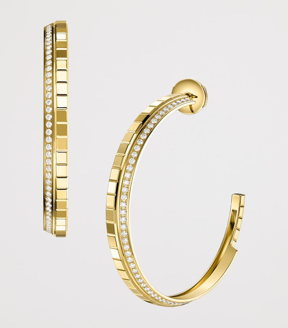 Chopard Ice Cube large hoop earrings yellow gold diamond - British product
