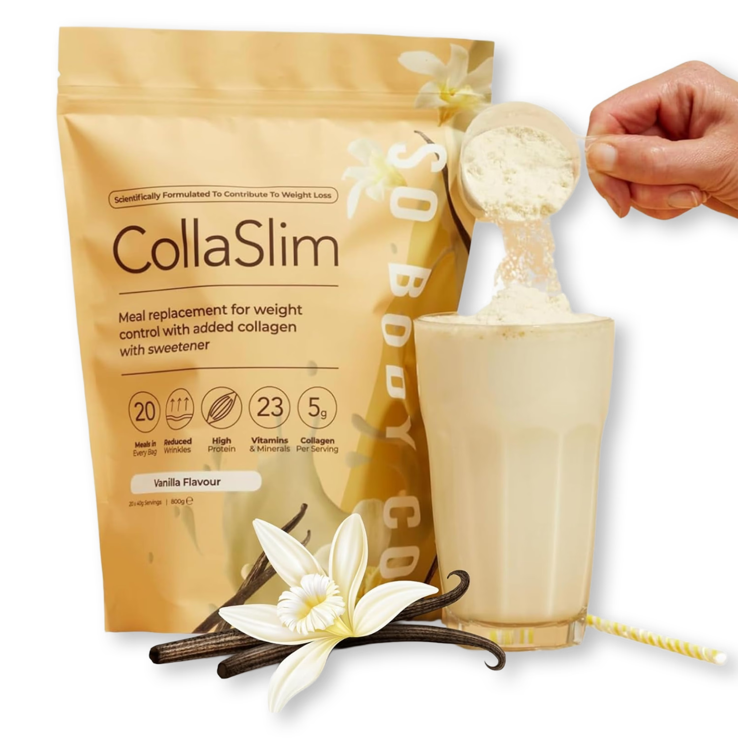 So Body Co CollaSlim vanilla meal replacement shake 40g - British product