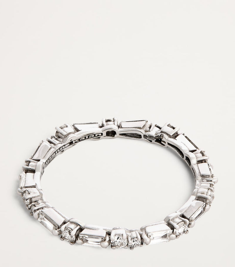 Suzanne Kalan white gold diamond Thin Mix ring, imported from the UK