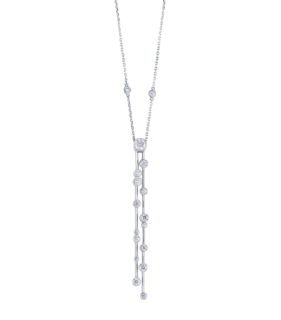 Boodles Raindance Double Drop diamond pendant in platinum, imported from the UK