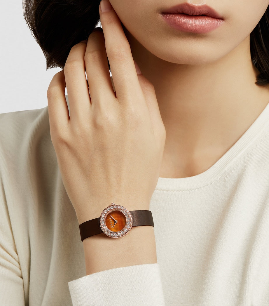 Graff Spiral Watch rose gold diamond tiger's eye dial 23mm (British brand)