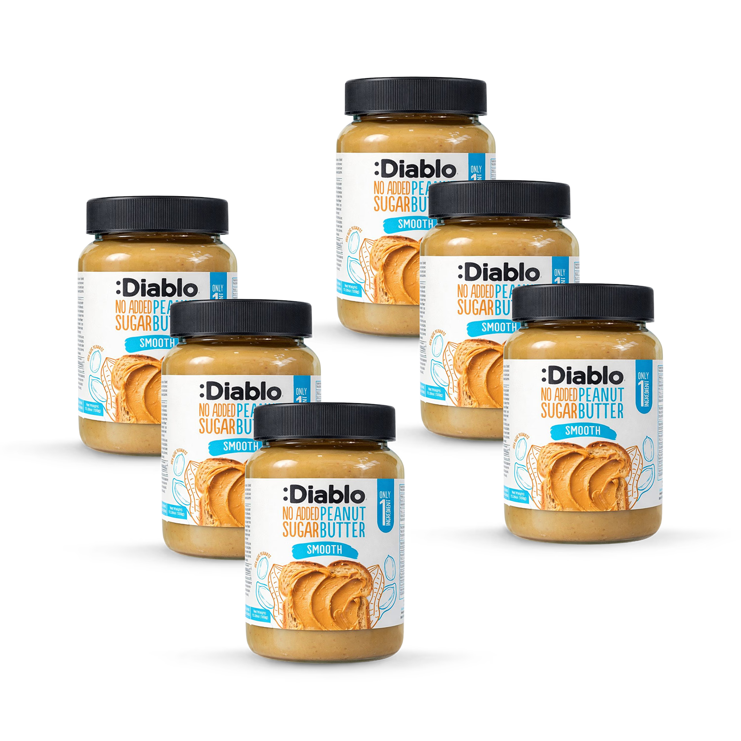 Diablo smooth peanut butter no added sugar 350g (British brand)