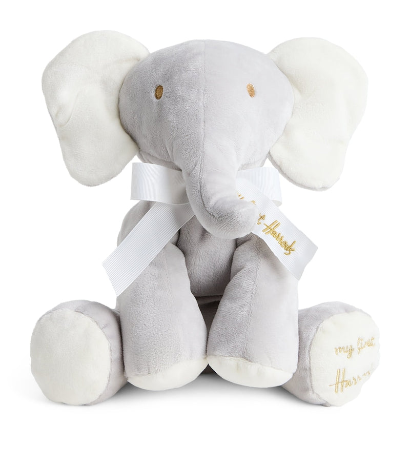 Harrods soft elephant toy for newborns, 36cm tall, UK version