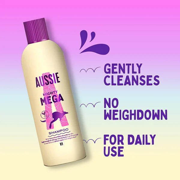 Aussie Mega Shampoo 400ml bottle - British product