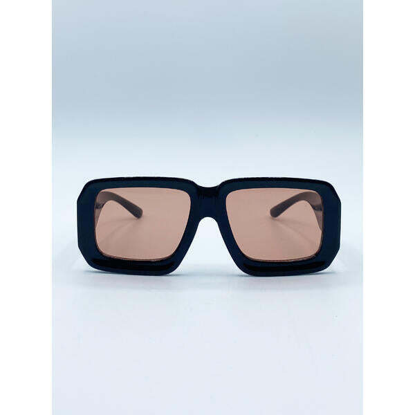 SVNX oversized square frame sunglasses with orange lenses, UK version