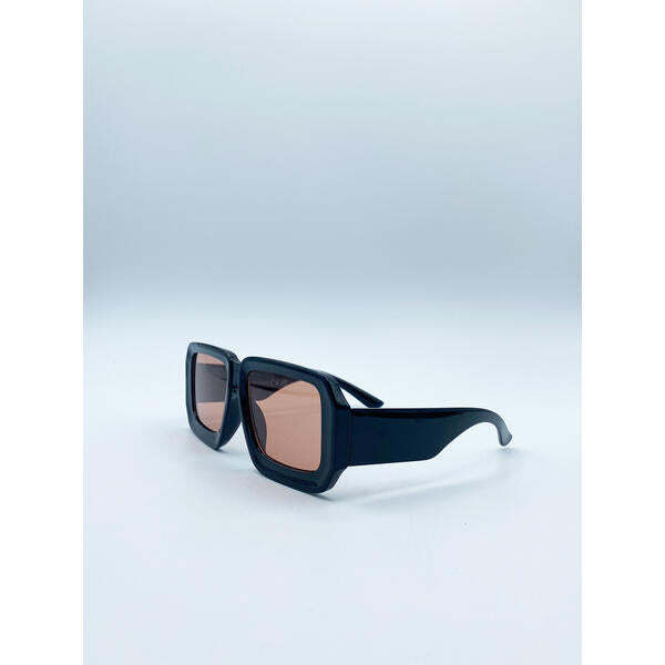 SVNX oversized square frame sunglasses with orange lenses, UK version