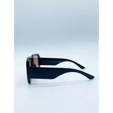 SVNX oversized square frame sunglasses with orange lenses, UK version