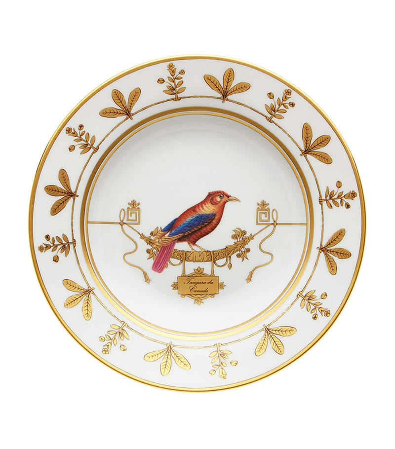 GINORI 1735 Volière Tangara Du Canada soup plate 24.5cm, UK version