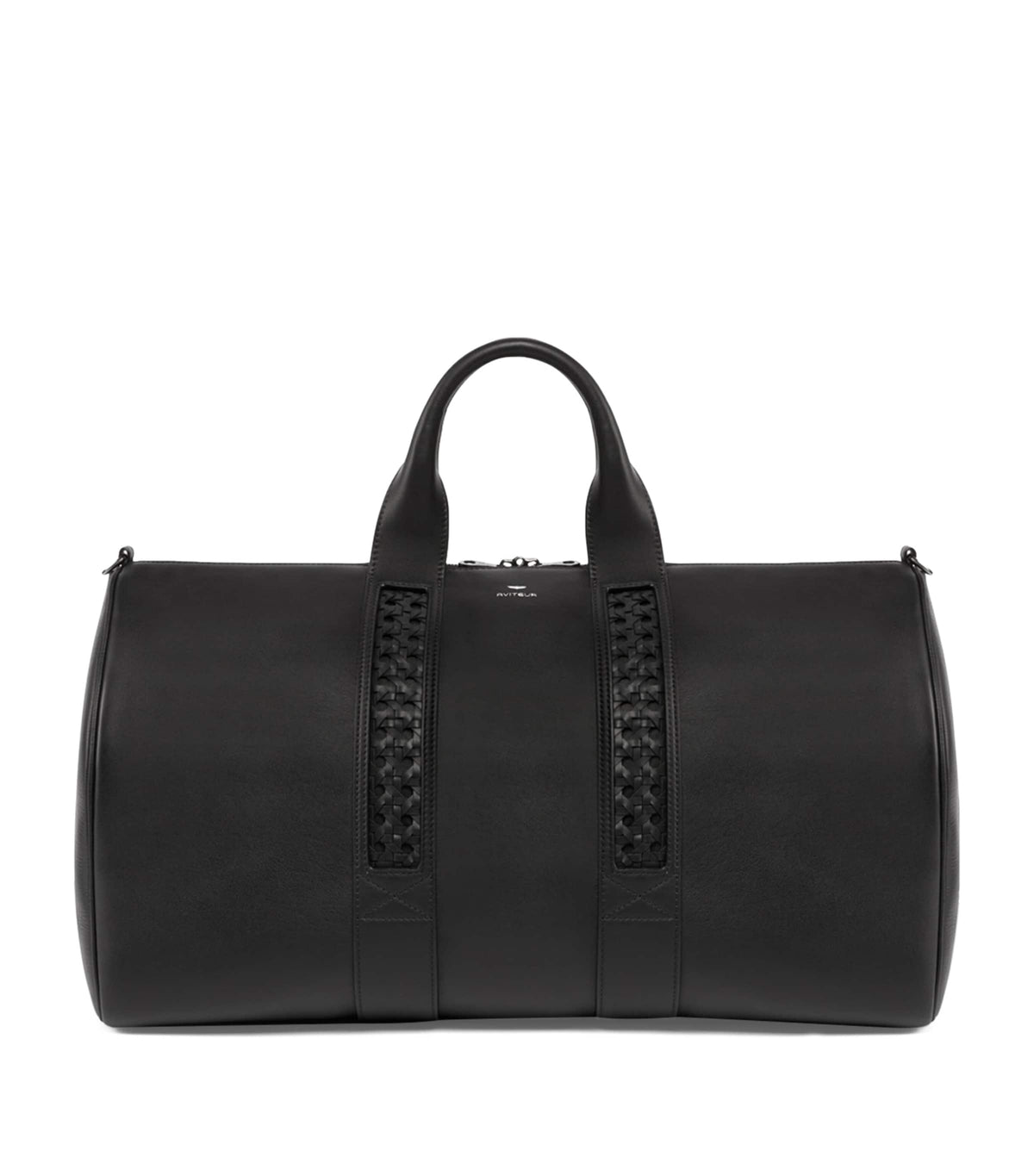 Aviteur Leather Woven-Detail Holdall with Calfskin and Alcantara Lining - British product