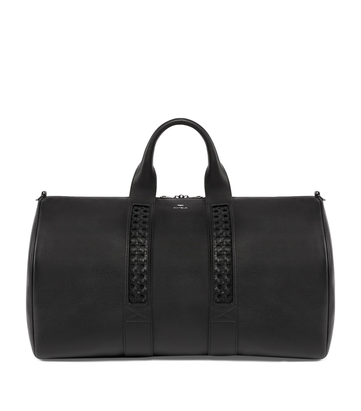 Aviteur Leather Woven-Detail Holdall with Calfskin and Alcantara Lining - British product