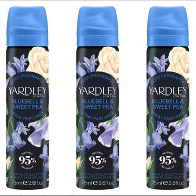 Superdrug Yardley Bluebell & Sweetpea Floral Body Spray 3x75ml- Buy online at McGrocer