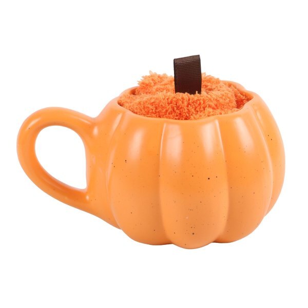 Something Different novelty pumpkin mug and sock set, imported from the UK