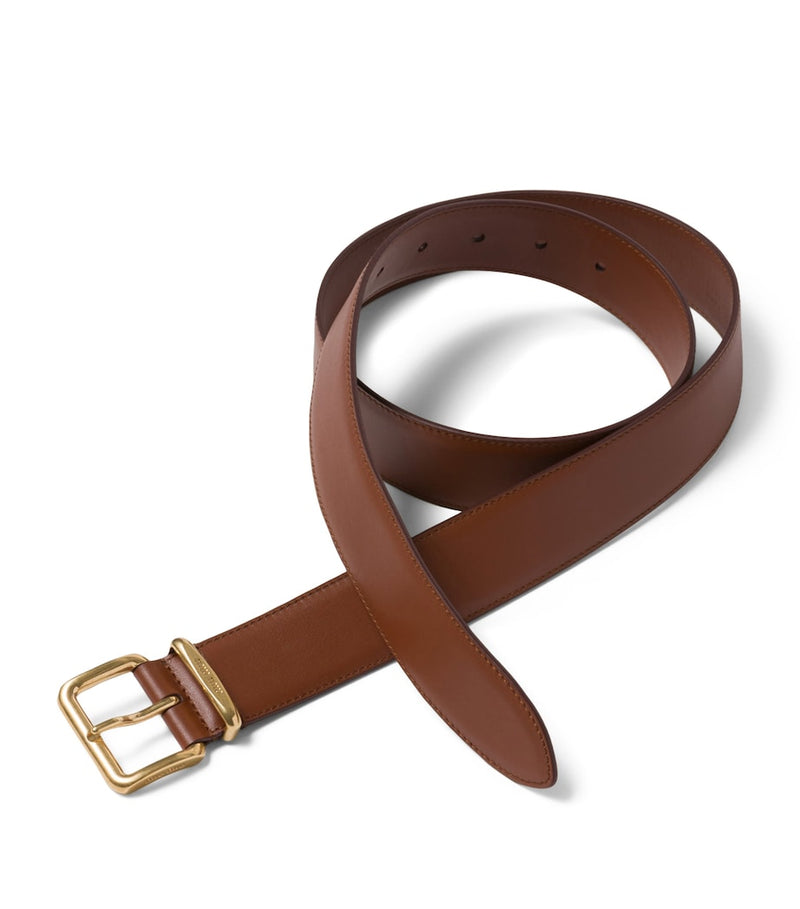 Miu Miu leather belt with engraved buckle, UK version