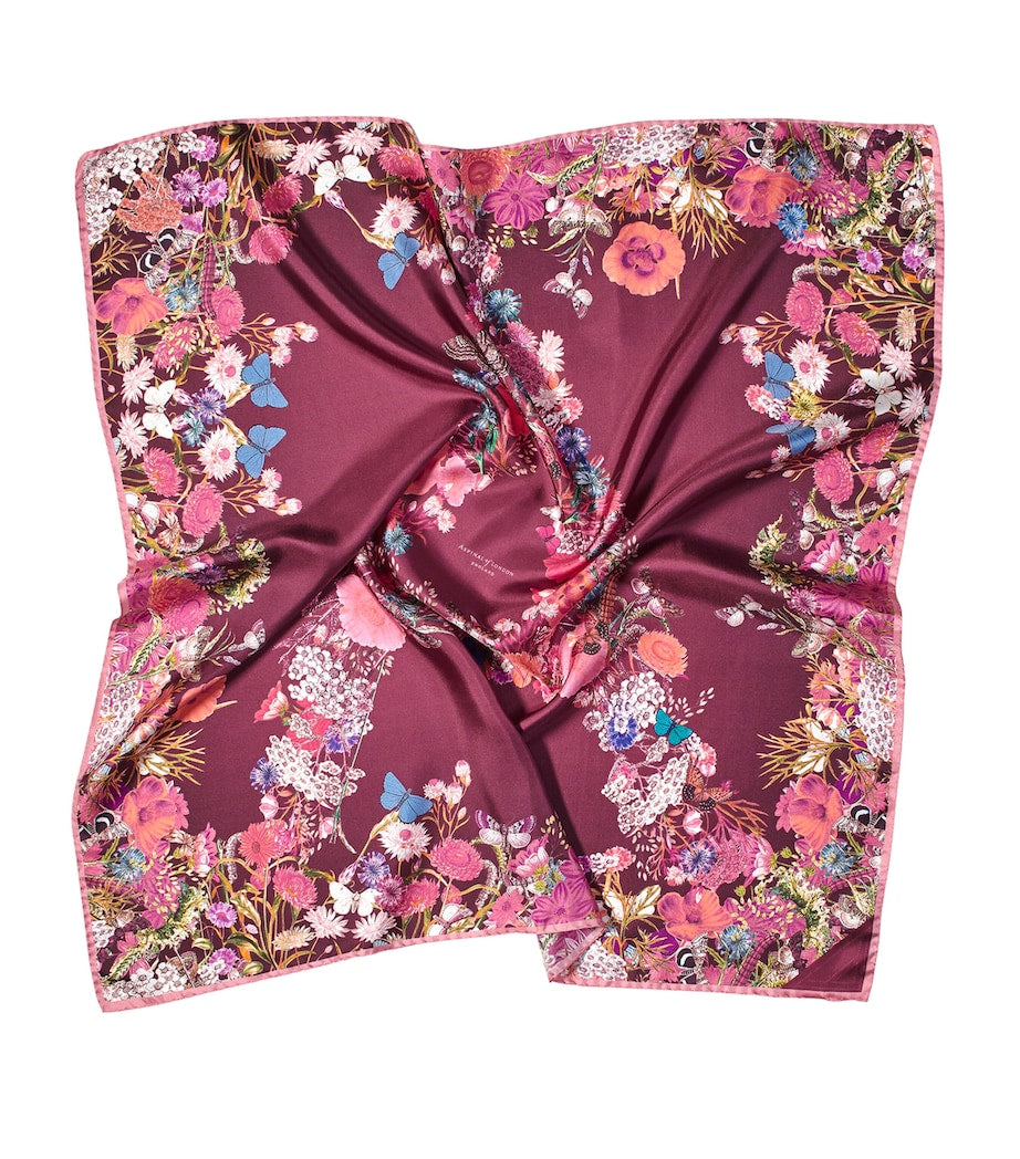 Aspinal of London silk floral scarf (British brand)